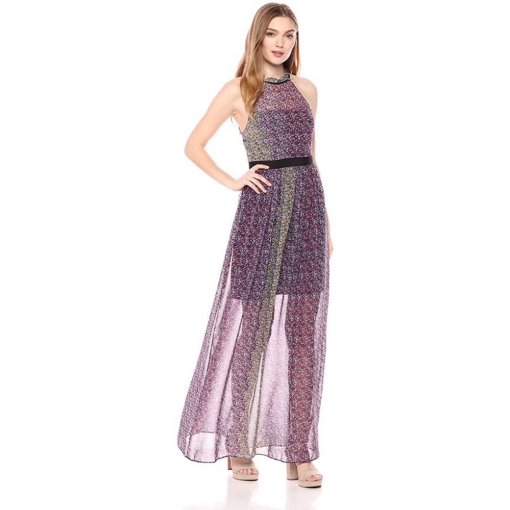 BCBGeneration Confetti Floral Halter Maxi Dress
